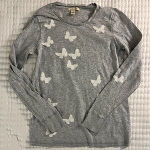 G.H. Bass & Co. Gray Top with White Butterflies